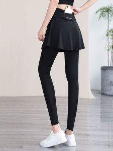 Yoga Khô Nhanh Cạp Cao Quần Nữ Tập Thể Dục Mặc Thể Thao Nâng Mông Váy Quần Dài Quần Tất Ngắn Váy S