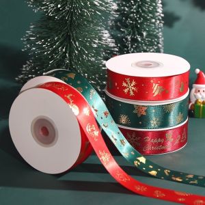 22M/Roll Christmas Printing Ribbon Gift Box Decoration Manual DIY Christmas Tree Decoration Merry Christmas Christmas Gift Package