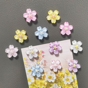 6 ชิ้นผสมสี Cherry Blossom ดอกไม้แม่เหล็กตู้เย็นซากุระแม่เหล็กตู้เย็นดอกไม้ตู้เย็นอุปกรณ์ตกแต่งบ้าน