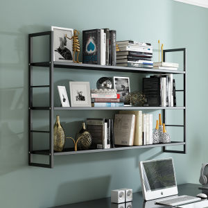 Iron Wall Shelf Bedroom Wall-Mounted Wall Shelf Wall Cabinet Living Room Flat Partition Wall Shelf