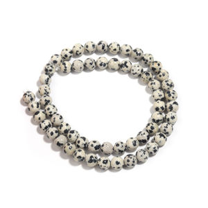 30-90pcs 4mm/6mm/8mm/10mm/12mm Natural Stone Round Loose Dalmatian Jasper Bead for Jewelry Making DIY Bracelet Necklace Supplies