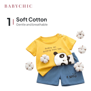 Baju Budak 0-5 Years Kids Short Sleeve Clothes Set Pakaian Kanak Lelaki Perempuan Everyday Wear Set