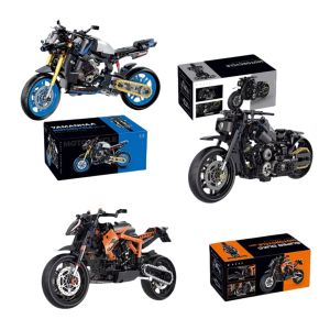 Technical MOC Construction Bricks Motorcycle Model Creative Building Kit Assembly Toys Educational Gift for Children Boys Girls