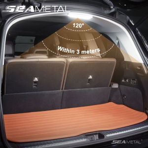 SEAMETAL No-Wire Car Sensor Lights for Floor Trunk Hood USB Rechargeable Automatic Induction Light Bar
