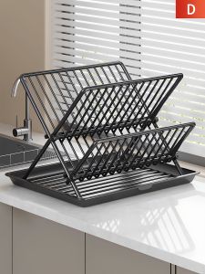 ตู้สำหรับเก็บจานและชามขนาดใหญ่ในครัว อุปกรณ์ห้องน้ำแบบระบายอากาศได้ดี ตะกร้ารองจานแบบวางได้หลากหลาย