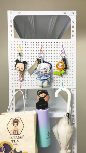 Elife ชั้นวางของ ปรับความสูงได้ 150/180 ซม. 4ชั้น 5ชั้น ของหนัก ชั้นวางของเหล็ก วางหนังสือแบบตั้งพื้นหลายชั้น ในโกดังซุปเปอร์มาร์เก็ต แผงผนังเจาะรู + ตะขอ 6 ตัว