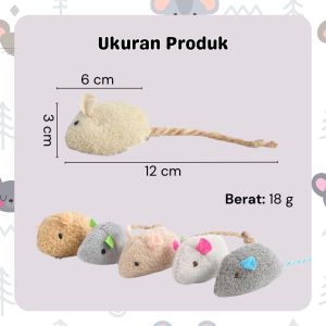Bola Mainan Tikus Bohongan Kucing Lonceng Stainless Krincingan Awet Catnip Aman untuk Kucing