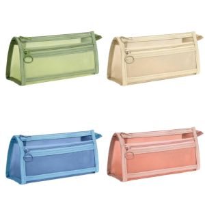 BECORATE Pen Case Double Layers Mesh Pen Bag Clear Pencil Case Back to School Supplies