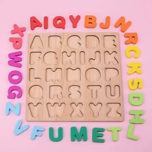 Mainan Edukasi Puzzle Anak Alphabet Angka Bentuk Wooden Puzzle Kayu 3D