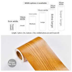 Self-Adhesive Waterproof Woodgrain Trim Decor Strip