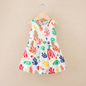 Girl Dress Cotton Summer Kids Clothes Girls Children Flower Dresses Sleeveless Princess Party Outfit Childrens Clothing