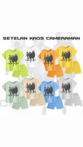 Kaos Lengan Pendek Terbaru Anak Laki-Laki & Perempuan Motif Cameraman