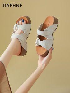 Daphne | Dual Buckle One-Strap Slippers Sandals Thick Bottom
