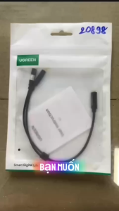 Cáp Gộp Audio 3.5mm 2 Vào 1 Ra Ugreen 20898 (Mic và Headphone) Chính Hãng