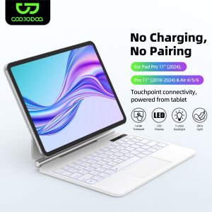 GOOJODOQ | Smart Pogo Pin Keyboard case for iPad Air 11 2025 M3 for iPad Air 6 11 2024 Pro 11 Air 4 Air 5 10.9 Trackpad teclado ipad  키보드