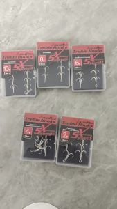 Treble Hooks 5X Strong Triple Fishing Hooks 10pcs/Box 2# 4# 6# 8# 10# for Big Game Trout Bluefish Salmon Kingfish Fishing