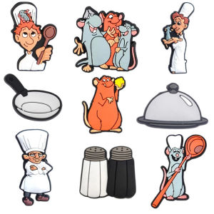 hot toys | 9/18/50pcs Ratatouille Cartoon Shoe Charms for Kids Sandals Classic Shoe Accessories Decorations Pins Party Birthday Child Gifts