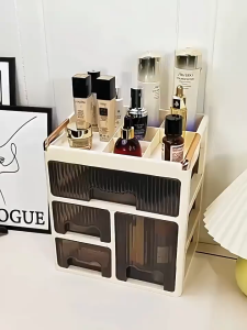เพิ่มใหญ่กว้าง ชั้นวางเครื่องสำอาง3ชั้น อุปกรณ์แต่งหน้า กล่องเก็บเอนกประสงค์แบบมีลิ้นชัก เป็นมิตรกับสิ่งเเวด