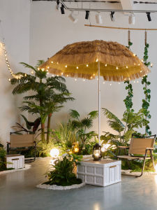 Indoor Landscape Camping Style Artificial Green Plant Decoration Ornaments Large Fake Tree Plant Combination European Style Set