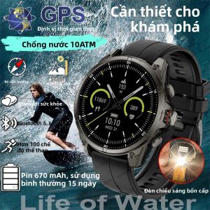 Đồng Hồ Thông Minh 2026 Dành Cho Nam Với GPS Chống Nước 5ATM Màn Hình AMOLED HD 1.43 Inch Gọi Bluetooth Theo Dõi Sức Khỏe La Bàn Đồng Hồ Thể Thao