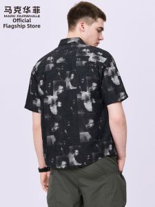 Mark Fairwhale | Ink Wash Style Short Sleeve Shirt for Men