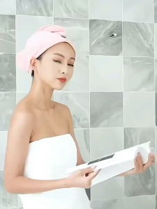 Hair Towel Microfiber Hair Towel Wrap For Women Super Absorbent And Quick Drying With Button Closure