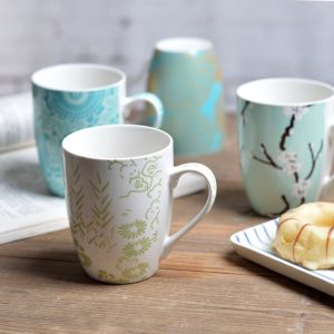 Plum Blossoms Orchids Bamboo and Chrysanthemum Cup Ceramic Cup Small Fresh Pastoral Style Mug Coffee Cup Household Drinking Cup Set