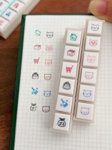 KODOMO NO KAO | Six-linked Self-inking Pressable Stamp for Journals