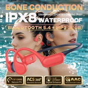 Tai Nghe Bluetooth 5.4 Không Dây Dẫn Truyền Xương X20 Chống Nước IPX8 Tích Hợp Máy Nghe Nhạc MP3 32GB Dành Cho Bơi Lội Và Lặn