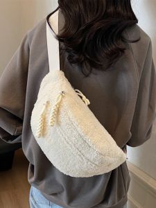 Winter Stuffed Mini Chest Bag Small Bag Female 2024 New Arrival Furry Phone Bag Ins Easiest for Match Lightweight Crossbody Bag
