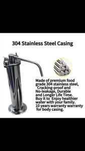 BATHKITCHZ Water Quality Indoor Filter SUS304 Water Filter Stainless Steel Countertop Wall Casing