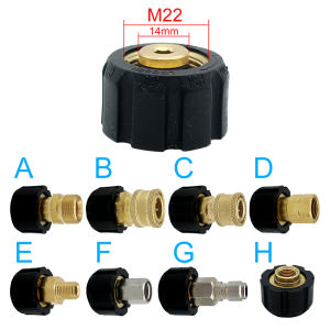 M22 14MM Swivel Quick Connect To 1/4\" 3/8\" M22 Fitting Kit Connectors 5000 PSI High Pressure Washer Accessories