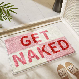 Pink Shaggy Irregular Absorbent Anti-slip Bathroom Mat
