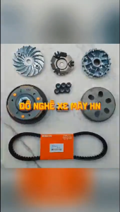 FULL Bộ Côn Trước & Sau Xe PCX/ Ab 125/ Click 125/SH mode/ Lead 125/ Vario zin trần Bộ Ly Hợp Đầy Đủ Kèm Dây Curoa Quạt nồi trước (má tĩnh) CVT cho xe tay ga Honda PCX125 / Vario / Lead / Click 125cc (Mã: 22102-KZR-600)