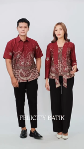 felicitybatik - Atasan Blouse Batik Wanita Kebaya Batik Couple Kemeja Kerja Pria Seragam