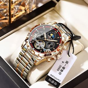 Fashion Business Automatic Mens Watch Stainless Steel Luminous Waterproof Mechanical Watches Relogio Masculino
