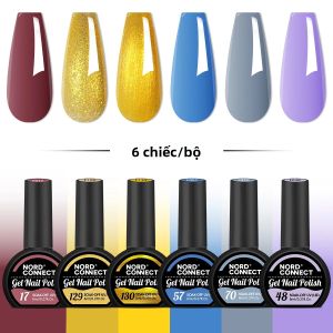 Bộ 6 Màu Sơn Gel Móng Tay Nửa Tròn Màu Cam Vàng Hồng Đỏ Bán Vĩnh Cửu Tẩy Được Bằng Đèn LED Hoặc Khô Tự Nhiên Dùng Cho Trang Trí Móng