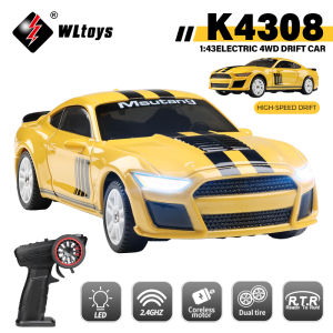 WLtoys K4308 1:43 2.4G RC Drift Racing Car With LED Lights 4WD Gyroscope High Speed RTR Remote Control Car Toy For Kid Gift