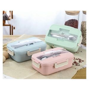 Microwave Lunch Box with Wheat Straw Dinnerware & Storage Containers