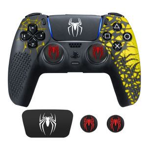 Anti slip Controller Skin Shell Silicone Cover Case with Rubber Thumb Grip Gaps Touch Pad Sticker For PS5 Controller Fit In Dock