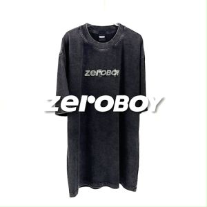 ZEROBOY- THE Bleached Diamond Logo " เสื้อยืดผ้าฟอกคลอเลคชั่นพิเศษแต่งเพชร "