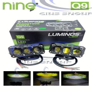 LAMPU SOROT LASER Q9 DAN Q9 PRO 80W  DEVIL RED PURPLE ICE BLUE 3 MATA  BLUE LENS 2 WARNA LUMINOS NINE HI LOW WHITE YELLOW UNTUK MOBIL DAN MOTOR
