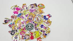 Bandai | 50PCSCute Sailor Moon Cartoon Stickers Anime Doodle Stickers DIY Decorations Suitable for Laptops and Phone Cases Kids Gift