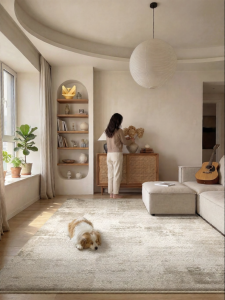 HONGLIDA | Cream Zen Style Easy-to-Clean Living Room Rug