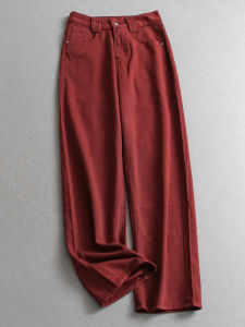 Loose High Waist Womens Jeans Straight Leg Pants Floor-Length Casual Comfortable Cotton Denim Trousers Autumn New Arrival