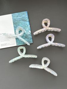 Am1013 Large Mermaid Cross Shark Clip Back Head Updo Hair Claw Y2g Acetic Acid Gripper Fashion Hairpin