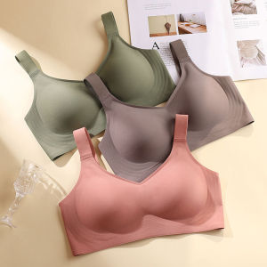 Beautiful Back Large Size Soft Support Push-up Bra For Women Seamless One-piece Wire-free Adjustable Sports Thin Bra