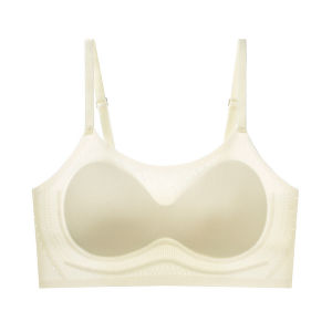 PIER N°5 | Invisible Ice Silk Vest Top For Teenage Girls Puberty Development Stage Student Underwear Full Cup U-Neck Fixed Strap Bralette
