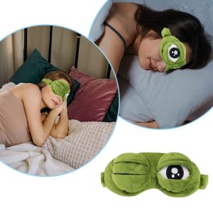 Sleep Masks for WomenEye Mask for SleepingNight Mask Sad Frog Cute Block Out Light Soft Comfort Eye Shade Cover for Travel Yoga Nap Green