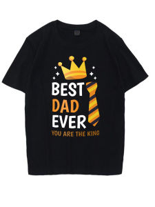 Quần Áo Mùa Hè Best Dad Ever Cho Bố Quần Áo Sinh Nhật Quần Áo Lễ Hội Tay Ngắn Cổ Tròn in Họa Tiết Cotton Thoáng Khí